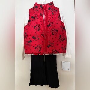 Red Minnie Mouse Vest with Black and White Outfit